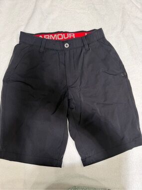 Under Armour Men’s Black Hybrid Shorts with Red Waistband